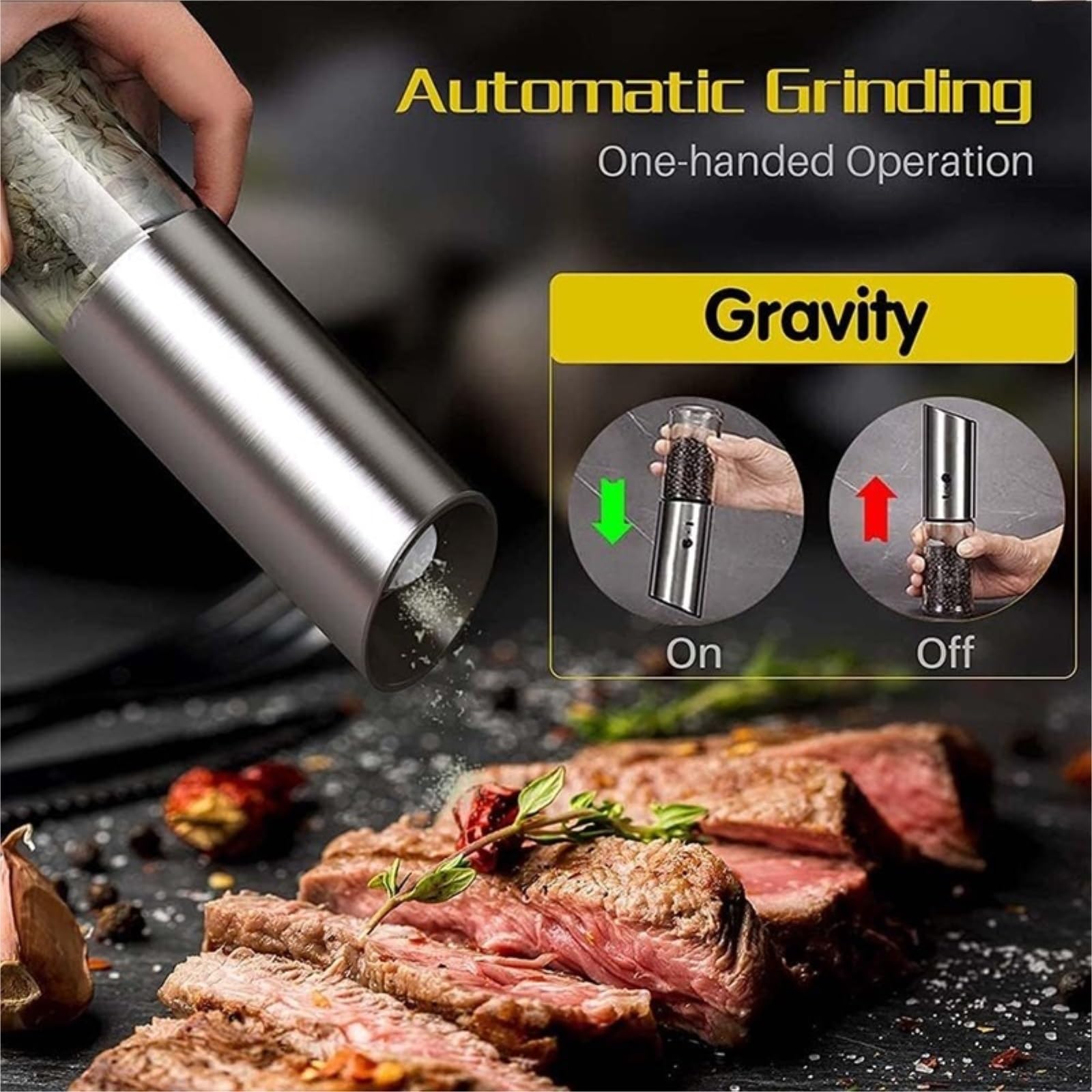 Młynek Do Przypraw Pieprzu Eletric Pepper Mill USB Akumulator Elektryczny Młynek Do Soli I Pieprzu Spice Kitchen Tool Do Różnych Przypraw(2pcs)