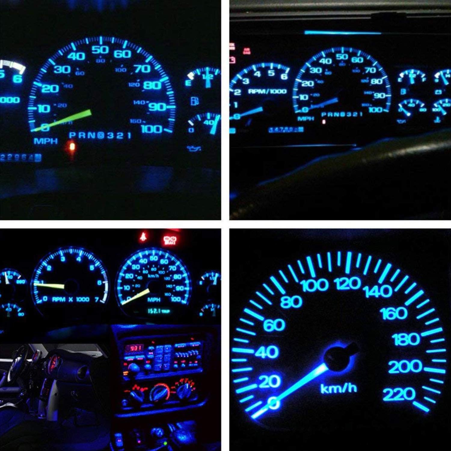 Amazon T5 Led メーター球 パネル球 エアコン球 ウェッジ球 アイスブルー ダッシュボード メーター インパネ エアコンパネル ルーム 12v 車用 バイク用 高輝度 拡散 3030smd 3連 汎用 Ledバルブ Led電球 マイクロ ランプ ライト 5個セット メーター パネル球 車