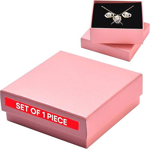 Dawhud Direct Pequeñas cajas de regalo de joyería Caja de embalaje de joyería de cartón para aretes, collar, pulsera y anillo de boda Pequeña y