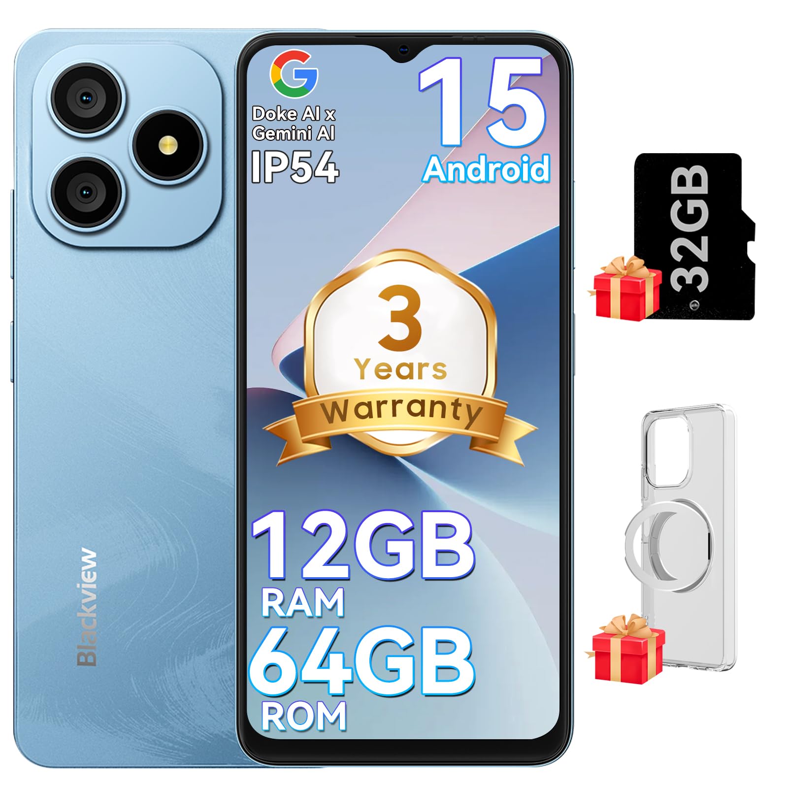 Blackview WAVE 9C Smart Android Phone,4G Sim-Free & Unlocked