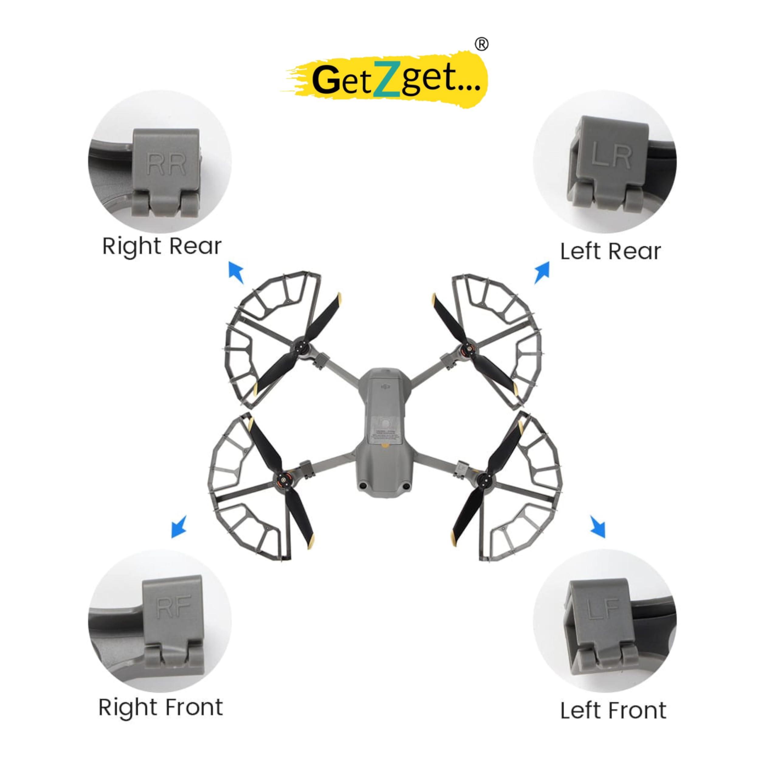 GetZget® Propellers Guard For Dji Mavic Air 2/ Air 2s 360 degree Semi Enclosed Propeller Protector Guard Safety Accessories 2