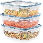 Snapware Total Solution 6-Pc Plastic Food Storage Containers Set with Lids, 8.5-Cup Rectangle Meal Prep Container, Non-Toxic, BPA-Free with 4 Locking Tabs, Microwave, Dishwasher, and Freezer Safe