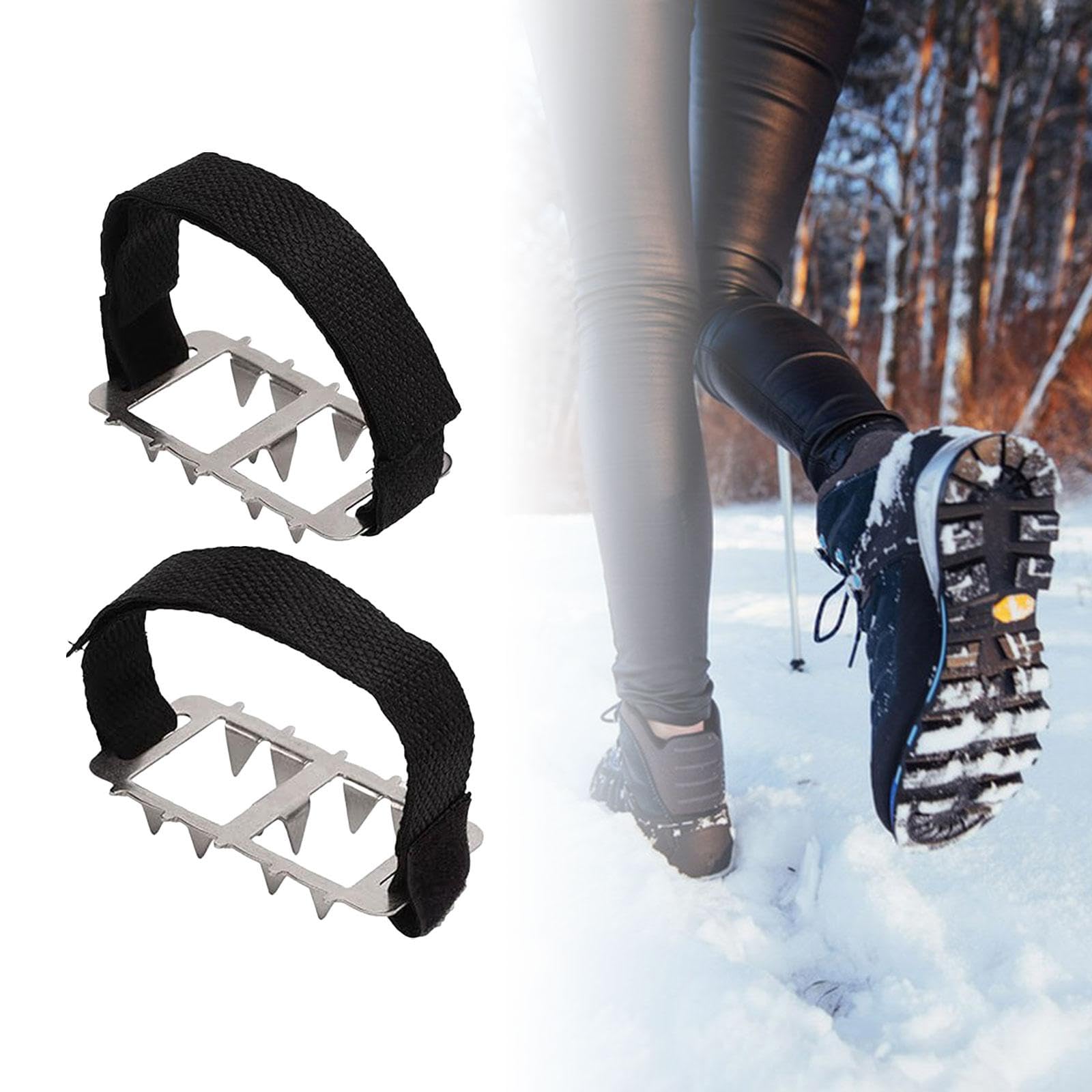 5 Paquetes Crampones Antideslizantes para Zapatos Crampones de Hielo para Nieve Y Hielo Cleats de Tracción Universal Púas Metálicas Resistentes Ajusta