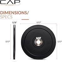 Vista 74 de CAP Barbell - Disco olímpico de goma para barra de pesas, para múltiples opciones
