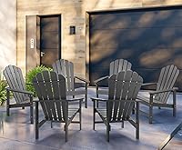 Vista 58 de Sillas Adirondack apilables, juego de 2, silla de fuego resistente al clima para césped, porche, terraza, ahorro de espacio, HDPE para exterior