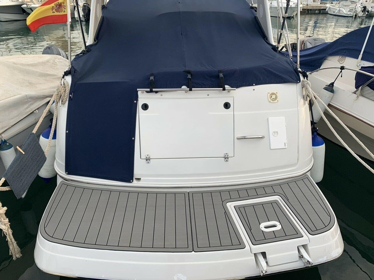 Boat EVA Faux Teak Decking Floor Compatible with 2017 Shockwave 22 Deck Swim Step Cockpit