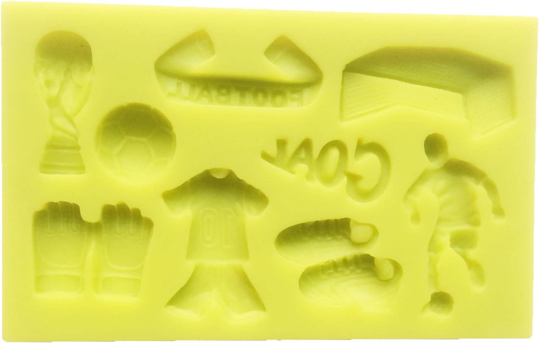 World Cup Soccer Football Cupcake Topper Silicone Mold for Icing, Sugar Paste, Chocolate, Fondant, Resin, Cabochon, Polymer Clay, Gum Paste, Wax, Soap
