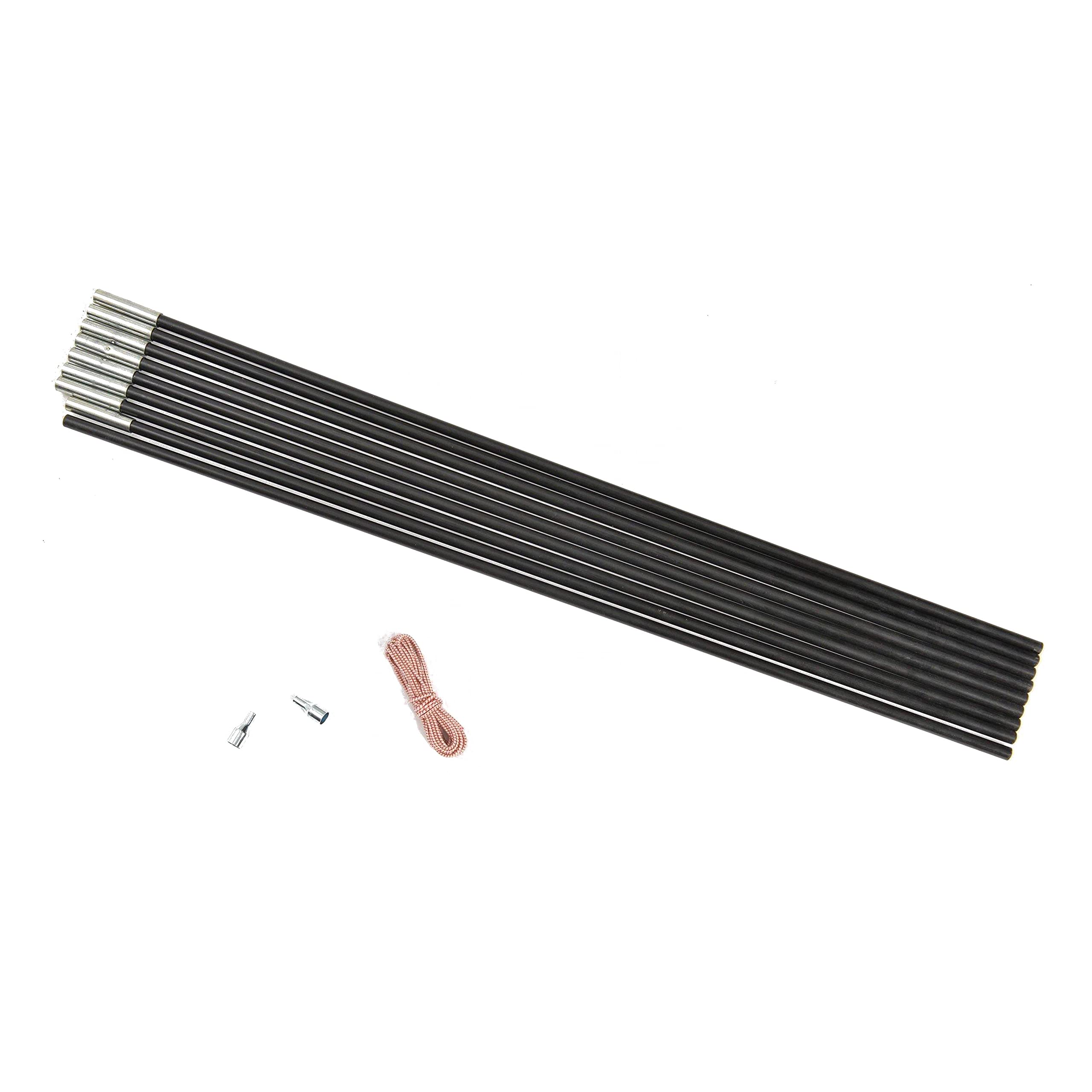 Hi-Gear Fibreglass Tent Pole Kit - 9 Section - 12.7mm, Tent Pole Repair Kit, Tent Accessories, Camping Accessories, Camping Equipment, Black, One Size