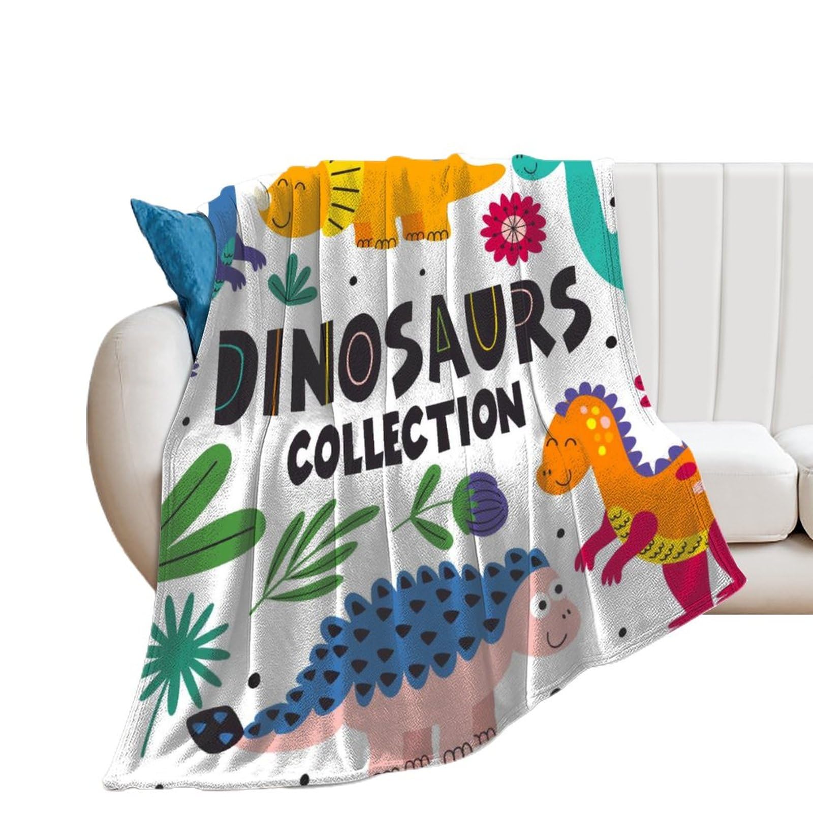 Couverture polaire dinosaure douce pour des soirees cocooning animees sur le canape