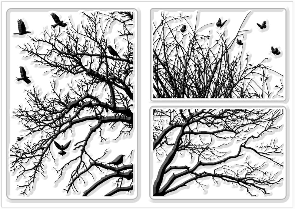 CHGCRAFT Trees Clear Stamps Branches Stamp for Crafts Transparent Silicone Stamp for Card Making Silicone Stamps for Scrapbooking Photo Album Journal Decoration DIY Crafts