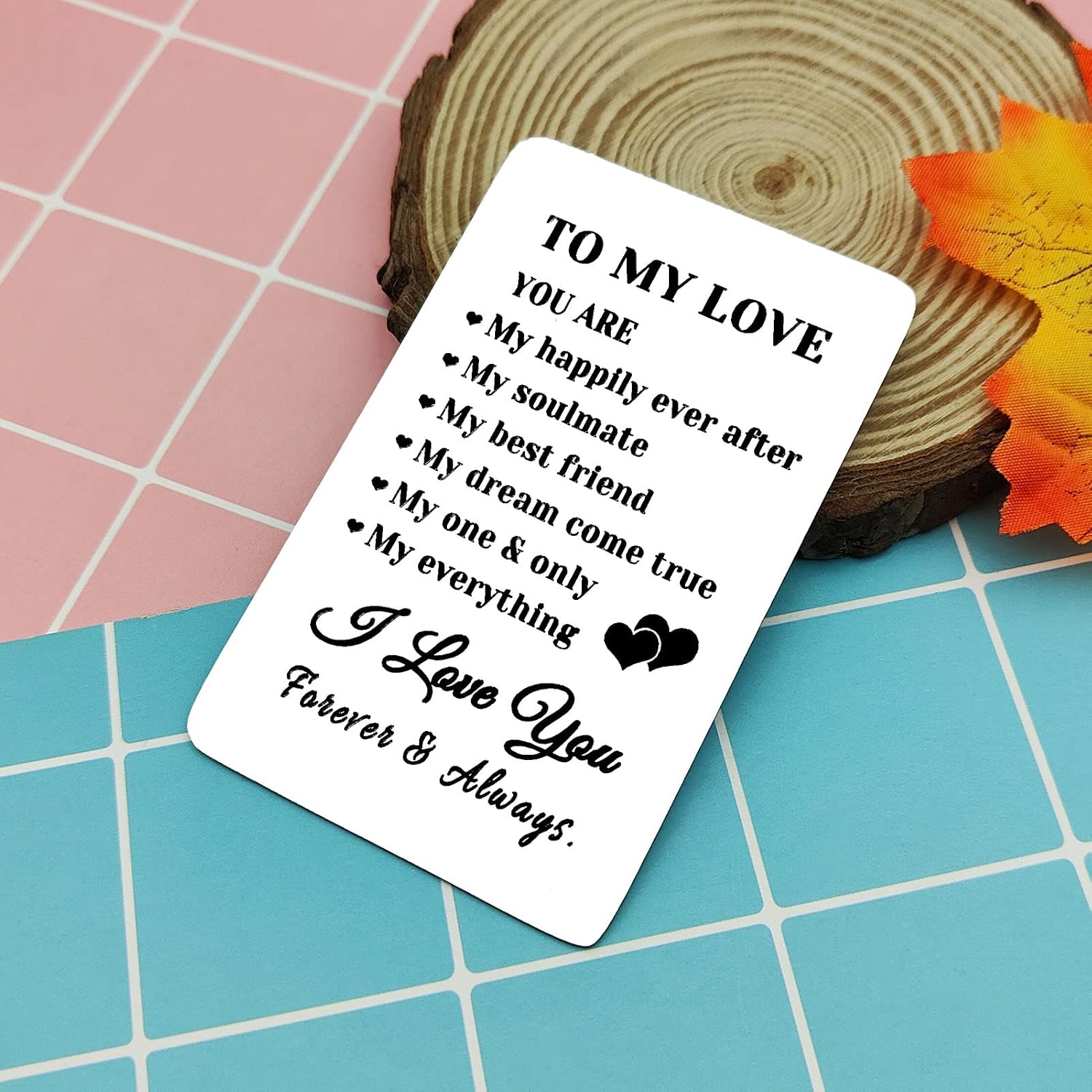 Anniversary GIF for Husband Boyfriend Engraved Wallet Insert Card from Girlfriend Wife Christmas Birthday Gifts Valentines Day Gift for Men Deployment Gifts for Him Wedding Christmas Birthday Present - Image 5