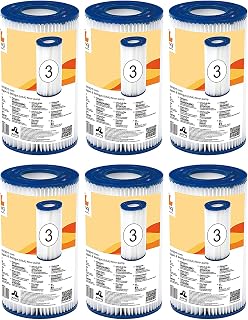 JLeisure Avenli 290589 4.17 x 8" Filter Cartridge Replacement Part for Jilong and Intex Filter 530, 800, and 1,000 Gallon Swimming Pools (6 Pack)