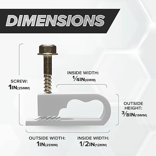 Miniatura 7 de THE CIMPLE CO Clips dobles para cables, 100 unidades, gestión de cables para interiores y exteriores, clips de alambre de 12 pulgada para cable