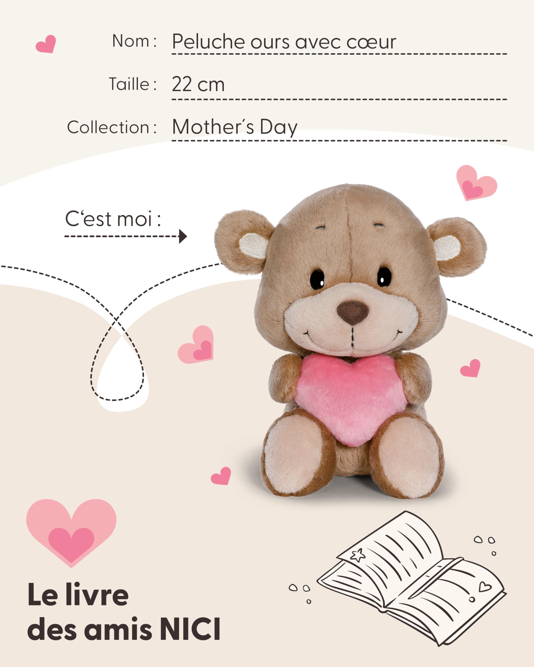 NICI Ours En Peluche XL 70 Cm – Brun, Ultra Doux, Compagnon Câlin
