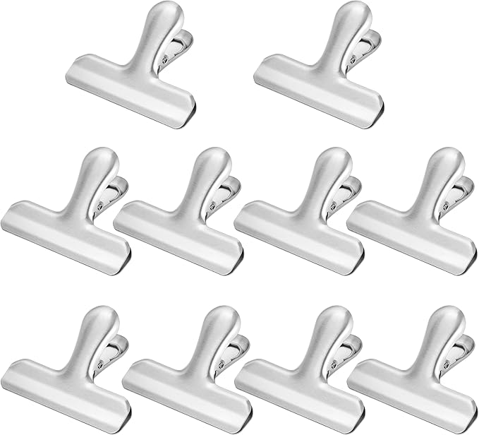 Edelstahl Verschlussklammern 12er Set - 78mm Bag Clips Für Küche & Büro