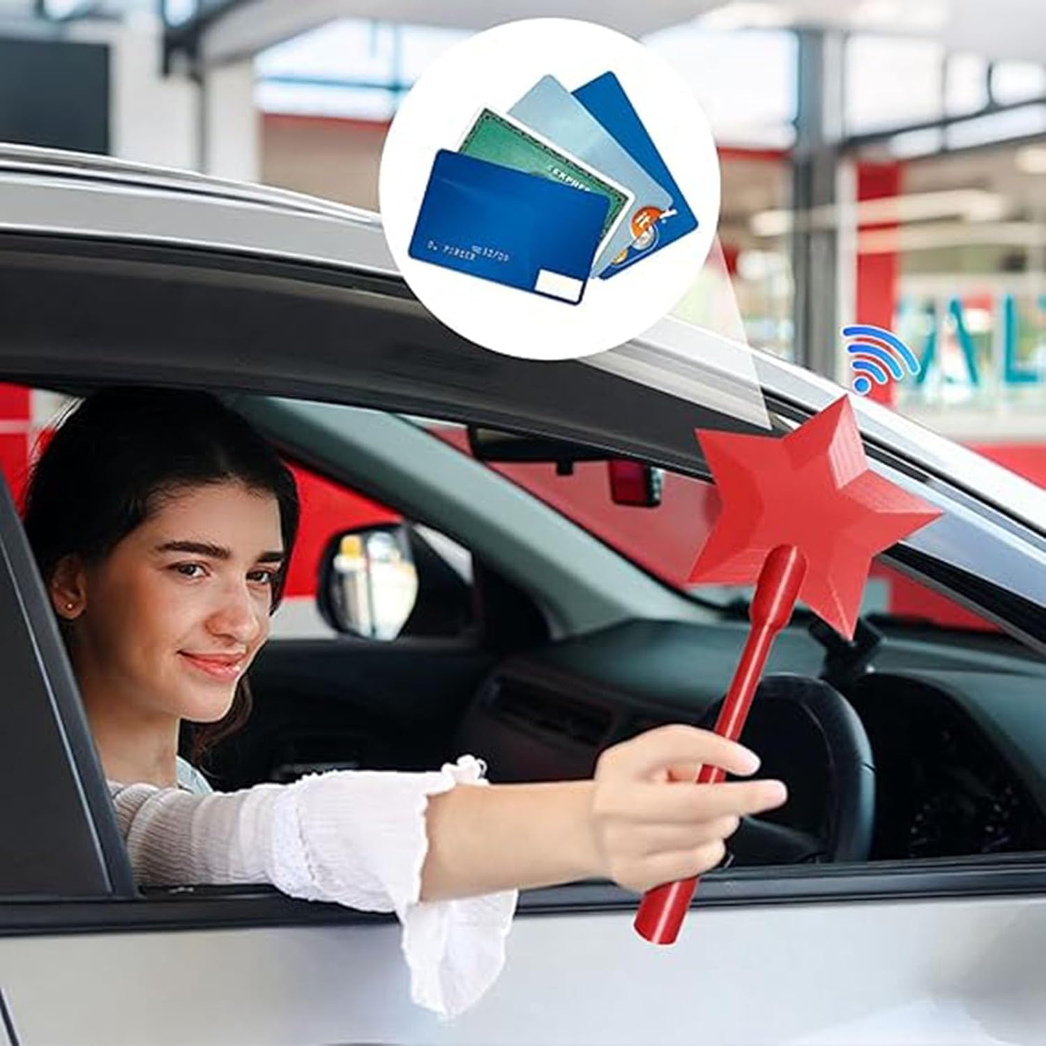 Magic Wand Tap-to-Pay Card Holder Fairy Pay Star Magic Wand Contactless Debit Card Wands 3D Printed Star Magic Contactless Payment Cards Suitable for Pranks and Contactless Payments (Star # Purple)