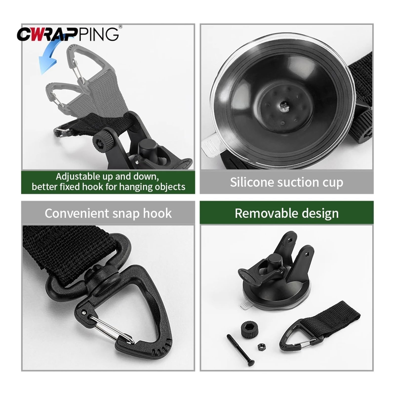 Fibbia a Ventosa for Tenda da Auto, ancoraggi Laterali for Campeggio, Ventose for, Gancio di Fissaggio for Camper, Accessorio Interno della Cabina(PC-4)