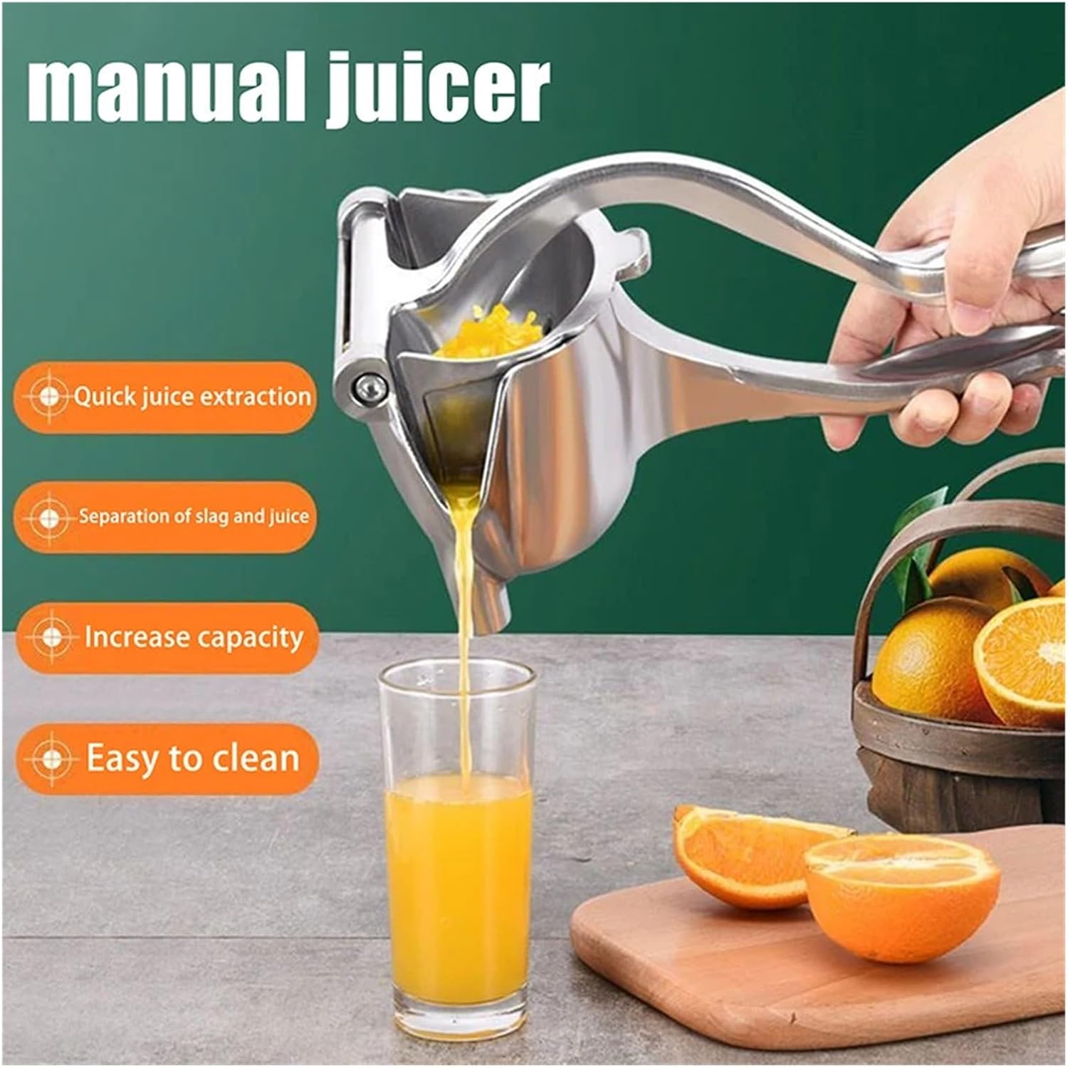 Juicer, Manual Juicer Squeezer Hand Pressure Juicer Pomegranate Orange Lemon Sugar Cane Juice Kitchen Bar Fruit Tools Accessories