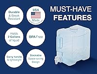 Vista 3 de Arrow Home Products 00743, envases de bebidas, recargable, plástico azul, 2 galones, Industrial, 1