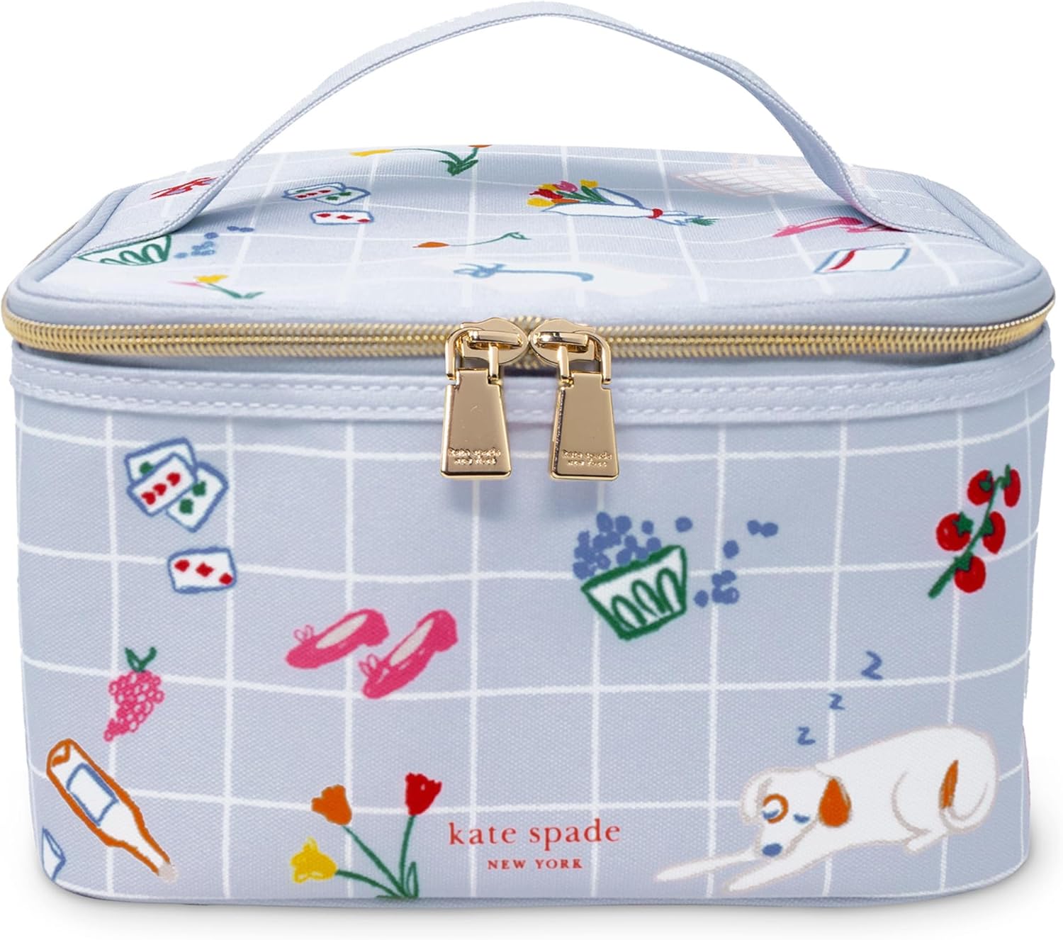 kate spade new york Insulated Lunch Tote, Small Lunch Cooler, Cute Lunch Bag for Women, Thermal Bag with Double Zipper Close and Carrying Handle (Park Picnic) - Image 2