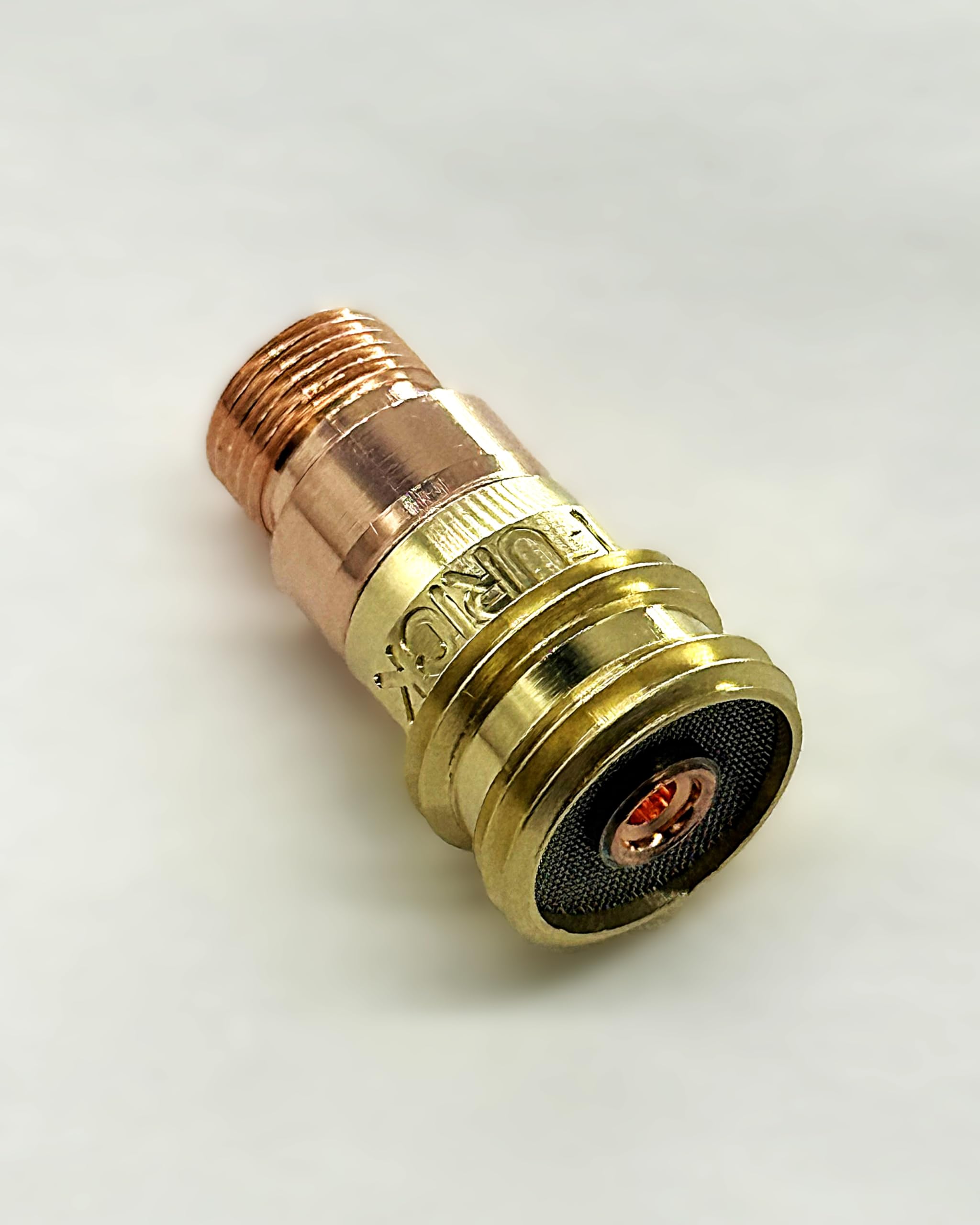 Furick Stubby Gas Lens for 17/18/26 TIG Torches - Made in USA, O-Ring Groove for Glass or Ceramic Cups (1/16in- 1.6mm)