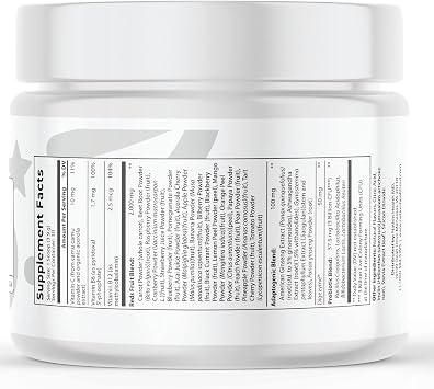 Reds Powder with 39 Superfoods, Antioxidant-Rich [Red Powder Superfood], Probiotics & Digestive Enzymes for Energy, Metabolism & Gut Health - Red Berry Flavor - 4.13 Oz