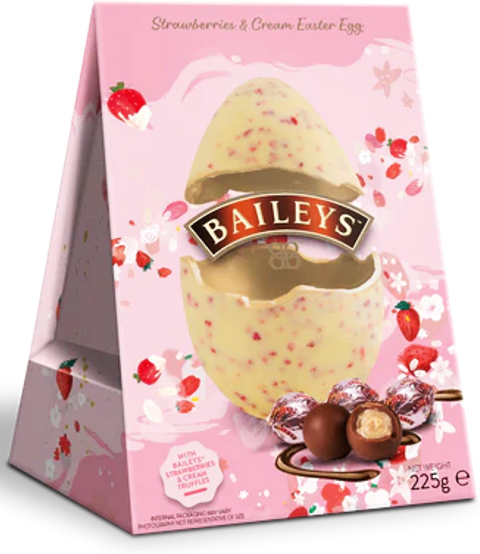 Baileys Strawberries & Cream White Chocolate Easter Egg with Truffles - 225g
