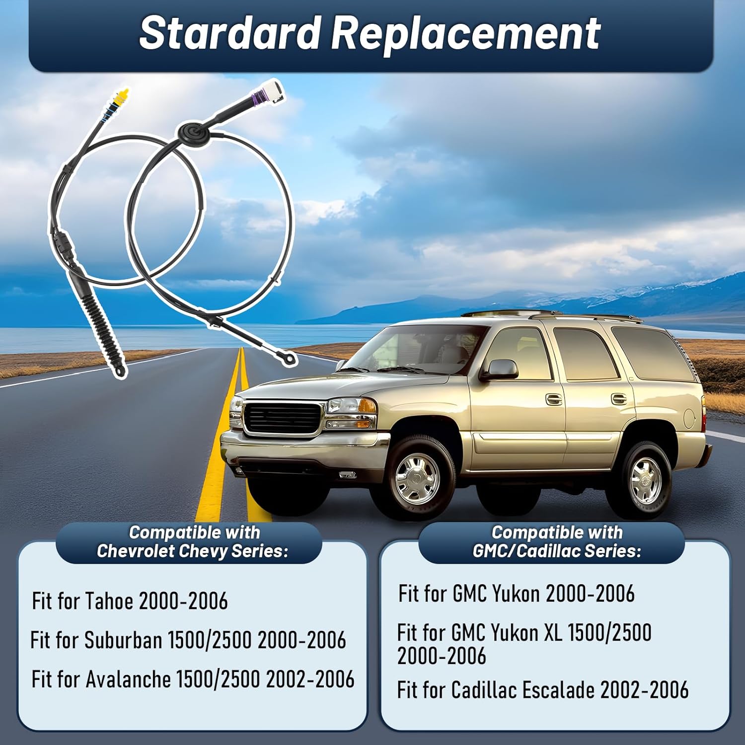 88967320 905-646 Transmission Shift Cable Replacement for Chevrolet Chevy Avalanche Tahoe Suburban 1500 2500/ GMC Yukon XL/Cadillac Escalade Range Select Lever Shifter Cable