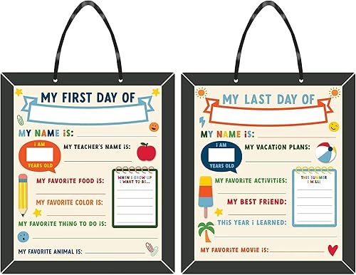 Accesorio de fotos personalizable para el primer y último día escolar Cartón Paquete de 1