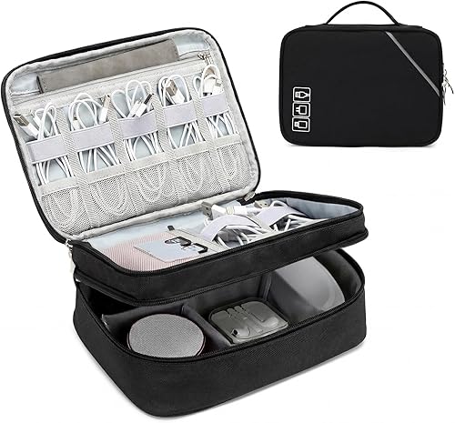 Lanola Organizador Electrónico, Bolsa Organizadora de Cables de Viaje Funda para Accesorios Electrónicos Estuche de Transporte Bolsa de