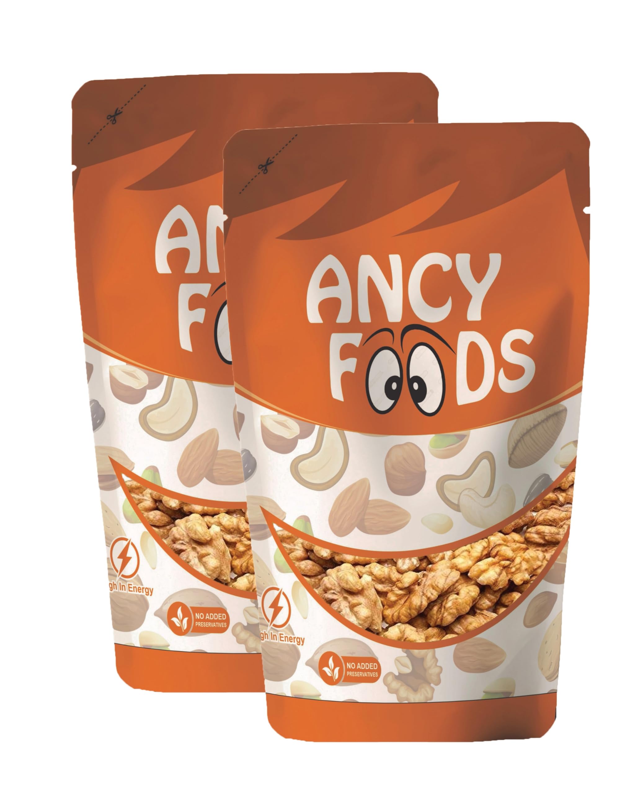 Ancy 100% Kashmiri Walnuts Without Shell (Kernels)- Akhrot Dry Fruit , 2 X 250 g