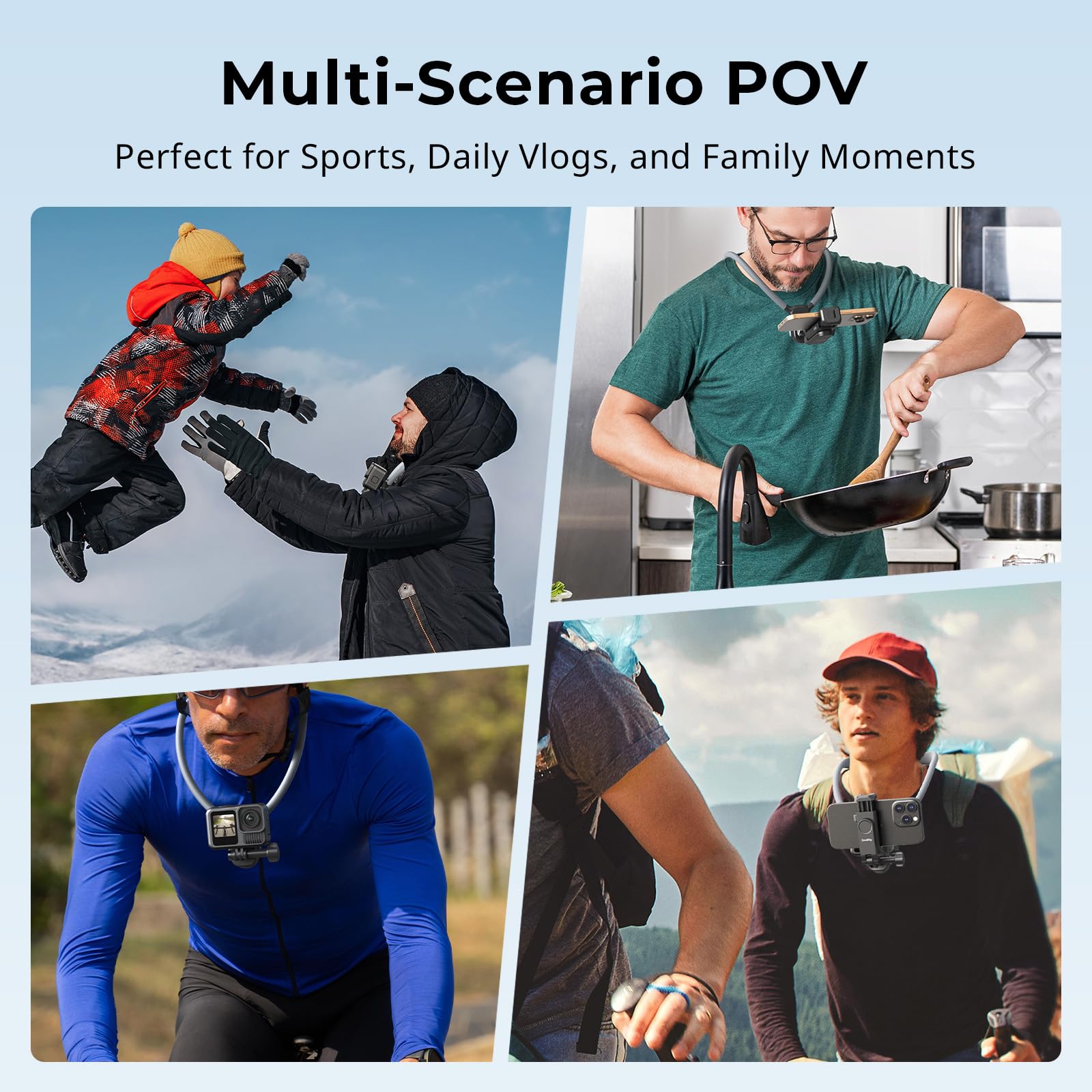 SMALLRIG Supporto magnetico per fotocamera action e telefoni, supporto per collo POV/Vlog per selfie GoPro 13/12, per DJI Action 5 Pro/4/3, per DJI Ace Pro 2, per iPhone, Samsung - 5128
