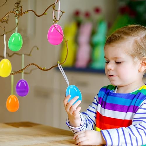 Miniatura 7 de Abakuku 600 huevos de Pascua, huevos de Pascua de plástico de colores brillantes surtidos de 2.35 pulgadas para caza de Pascua, temática de Pascua,
