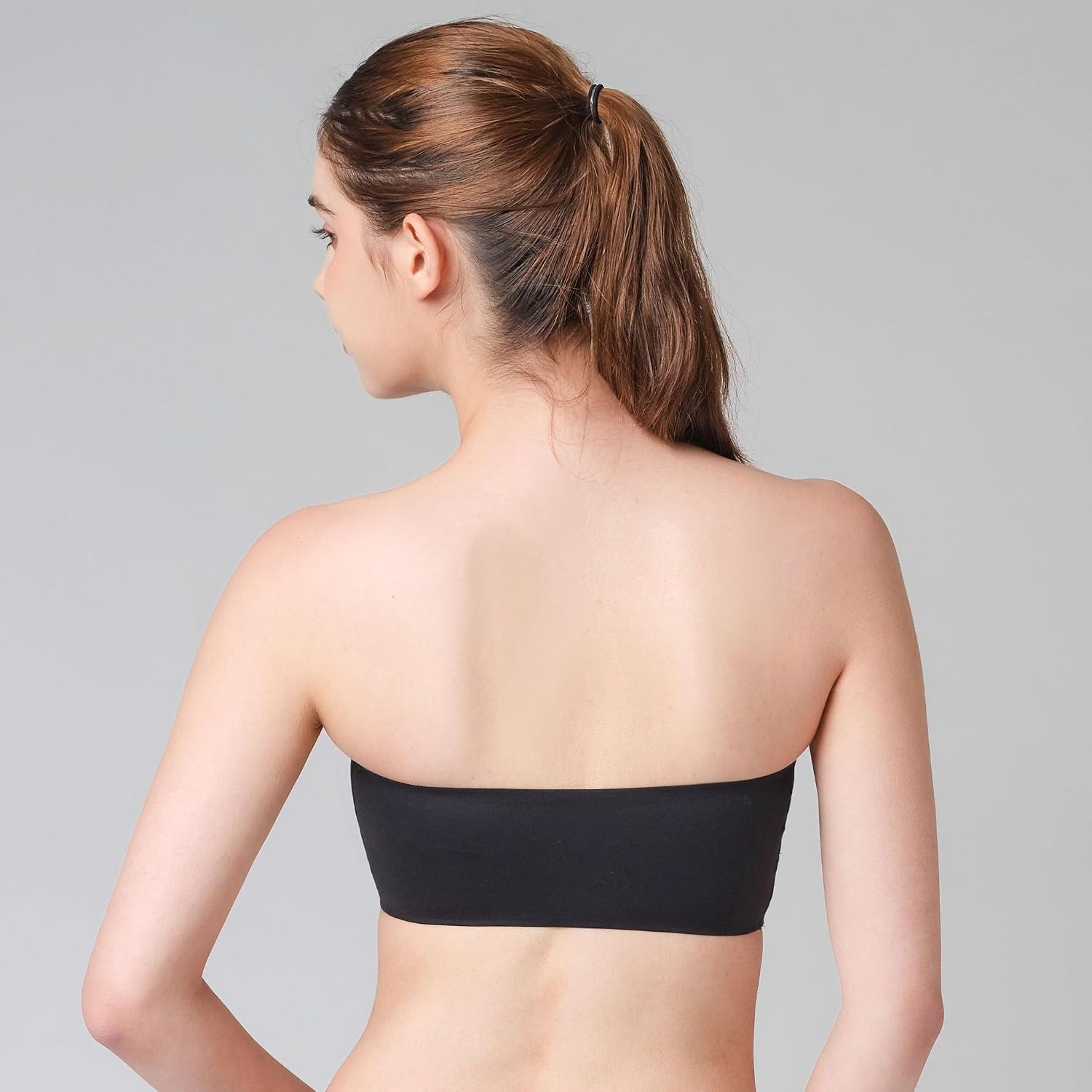 Floatley Cozy Strapless Bandeau Bra, Comfort Wirefree Seamless Pull Over Lightly Lined Bra with Embedded Pads for Women