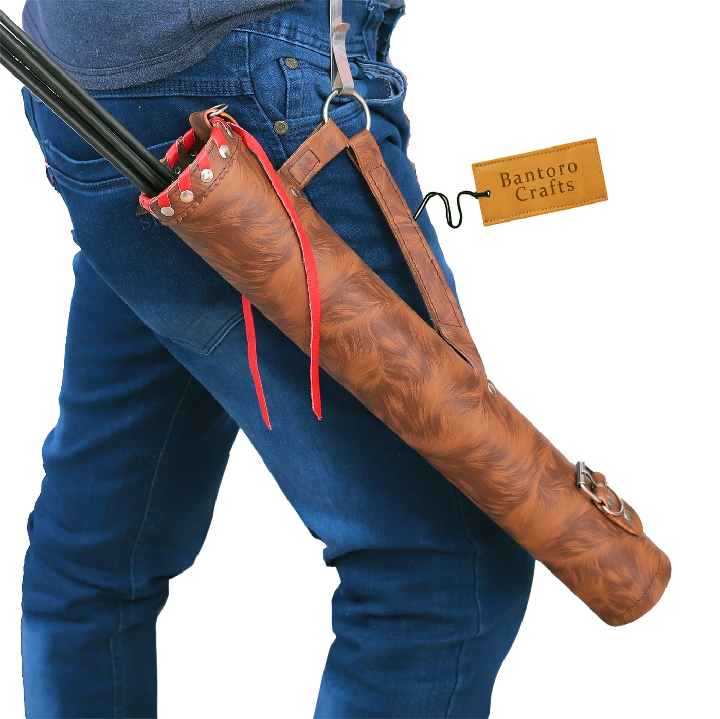 Bantoro Crafts Bruin Lederen Traditionele Lederen Boogschieten Quiver Bantoro Crafts Bruin Lederen Traditionele Lederen Boogschieten Quiver