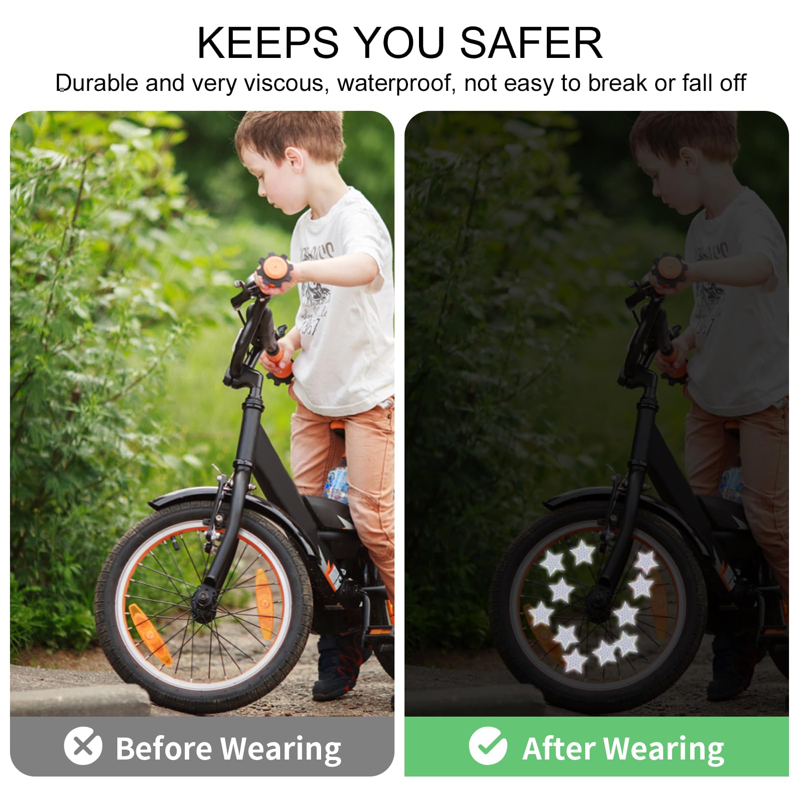 42 Autocollants Réfléchissants Noirs Pour Vélo, Casque, Moto - Visibilité Nuit Maxi - WeddHuis