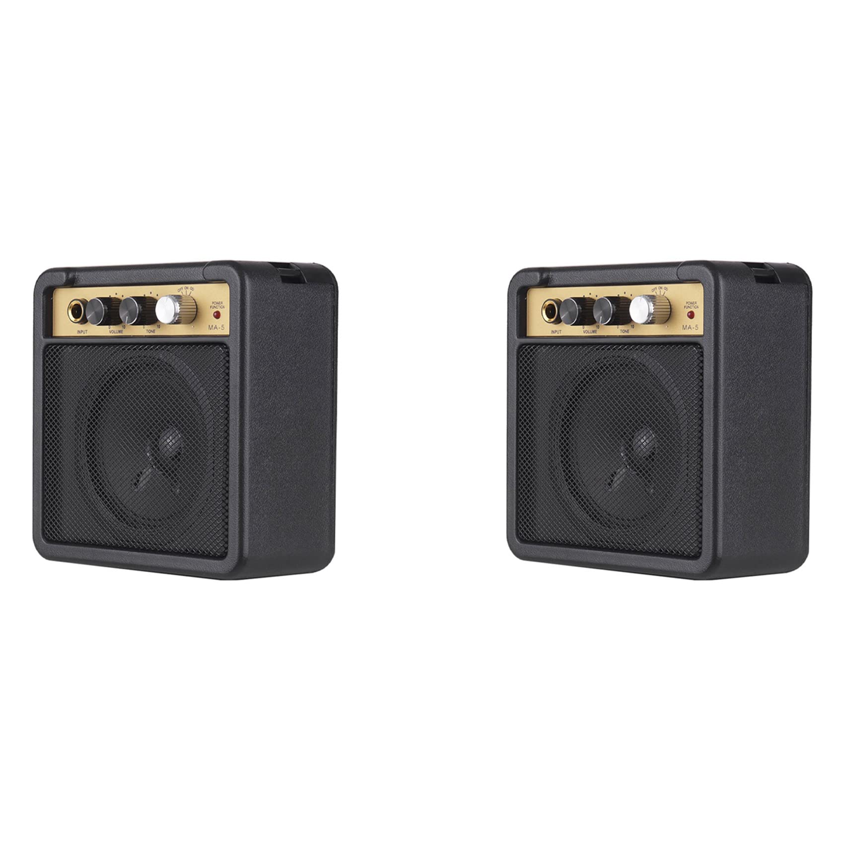2X Amplificatore per Chitarra Amp Speaker 5W con Ingresso da 6,35 mm Uscita Cuffie da 1/4 di Pollice Supporta La Regolazione del Tono del Volume