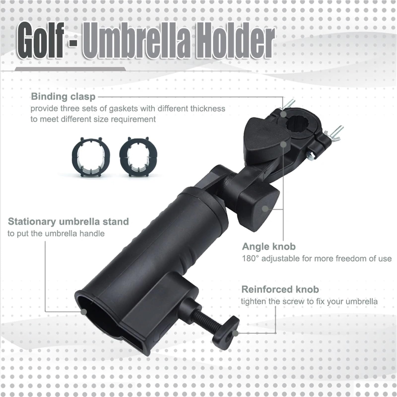 Golf Schirmhalter Outdoor Golf Regenschirm Halter 180 Grad Einstellbar Verwendet for Bike Golf Push Cart Zubehör