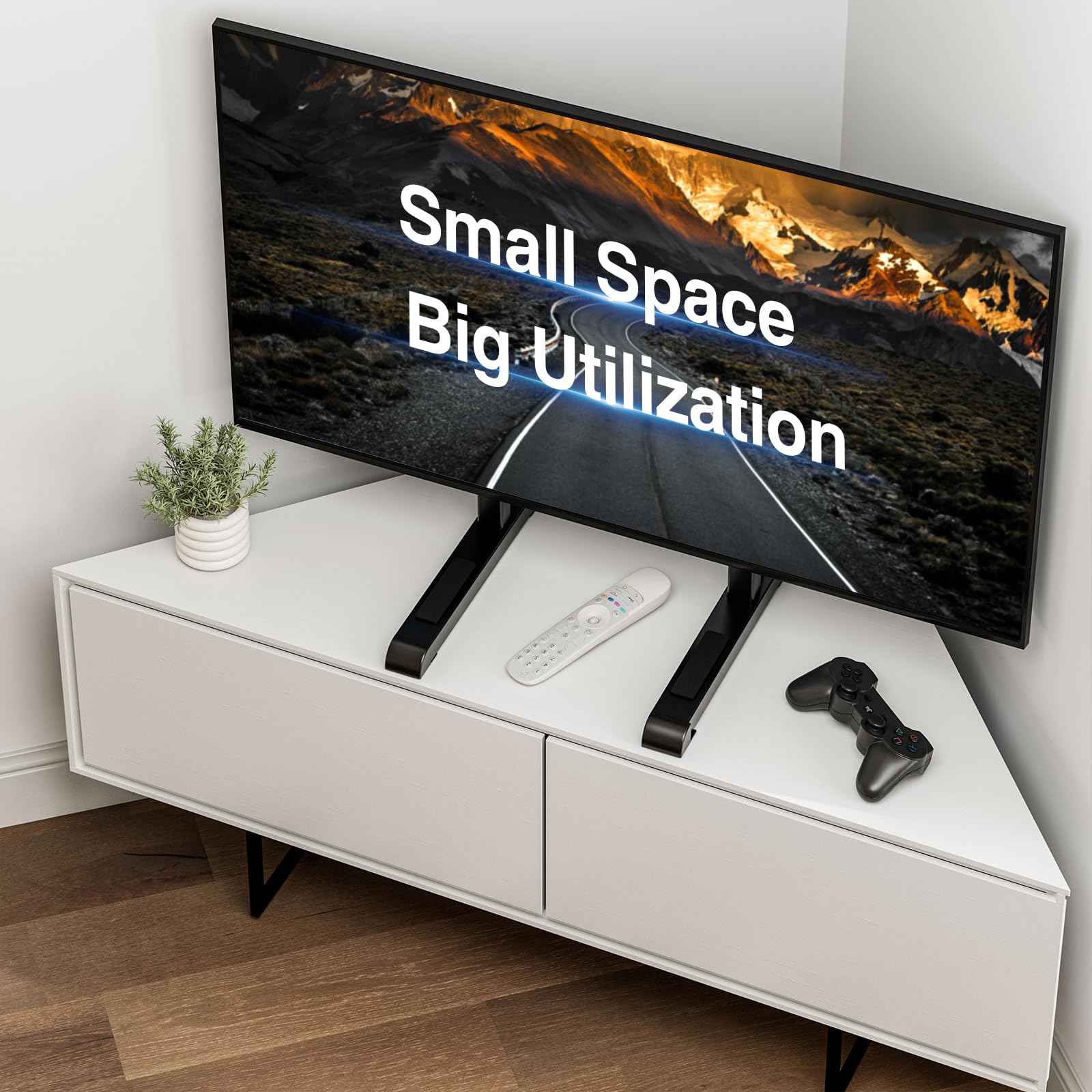 Soporte universal de TV para televisores LCD LED de 19 a 70 pulgadas, patas de TV de altura ajustable de repuesto con capacidad para hasta 110 libras, base de soporte de TV de mesa, VESA 6