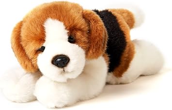 Uni-Toys - Beagle Puppy Lying - 24 cm Length - Plush Dog, Pet - Plush Toy, Cuddly Toy