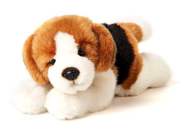 Uni-Toys - Cachorro Beagle acostado - 24 cm (Longitud) - Perro de Peluche, Mascota