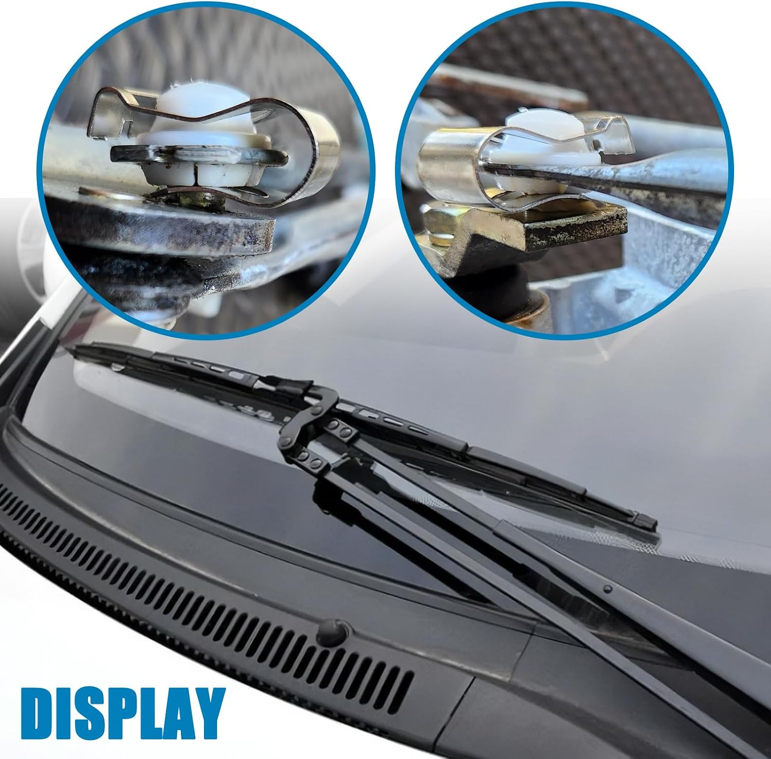 2PCS Windshield Wiper Linkage Bushings Clip,Wiper Linkage Assembly Clip to Secure & Avoid Connecting Rod Popping Out,Professional Car Accessories Wipers Linkages Motor Metal Clips