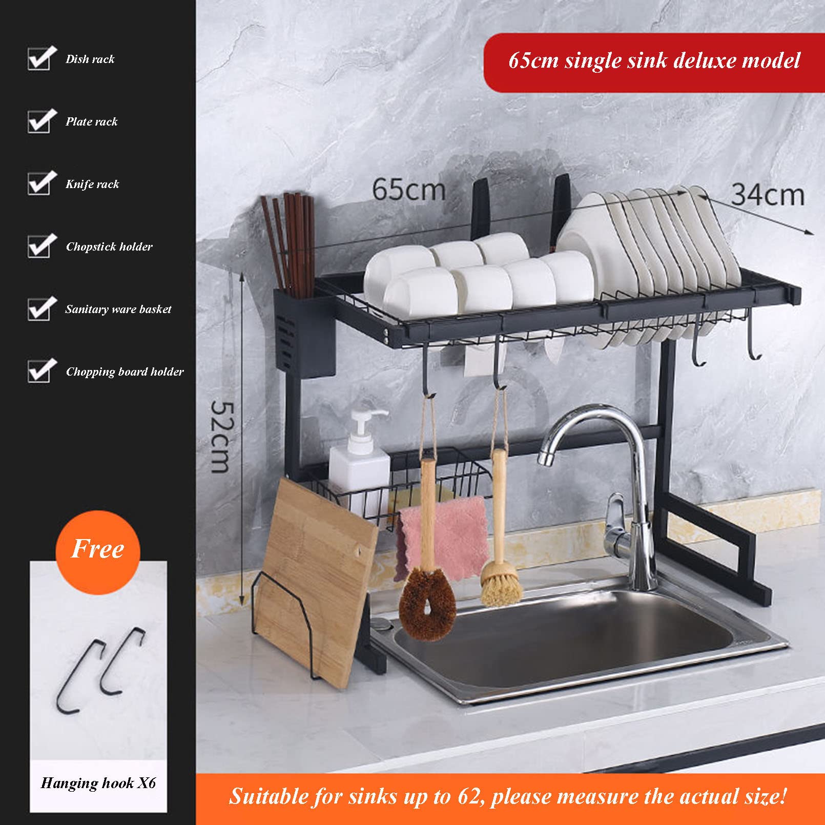Scolapiatti, scolapiatti Regolabile di Grande capacità, scolapiatti salvaspazio da appoggio, scolapiatti Multifunzionale a 2 Livelli, scolapiatti in Acciaio Inox