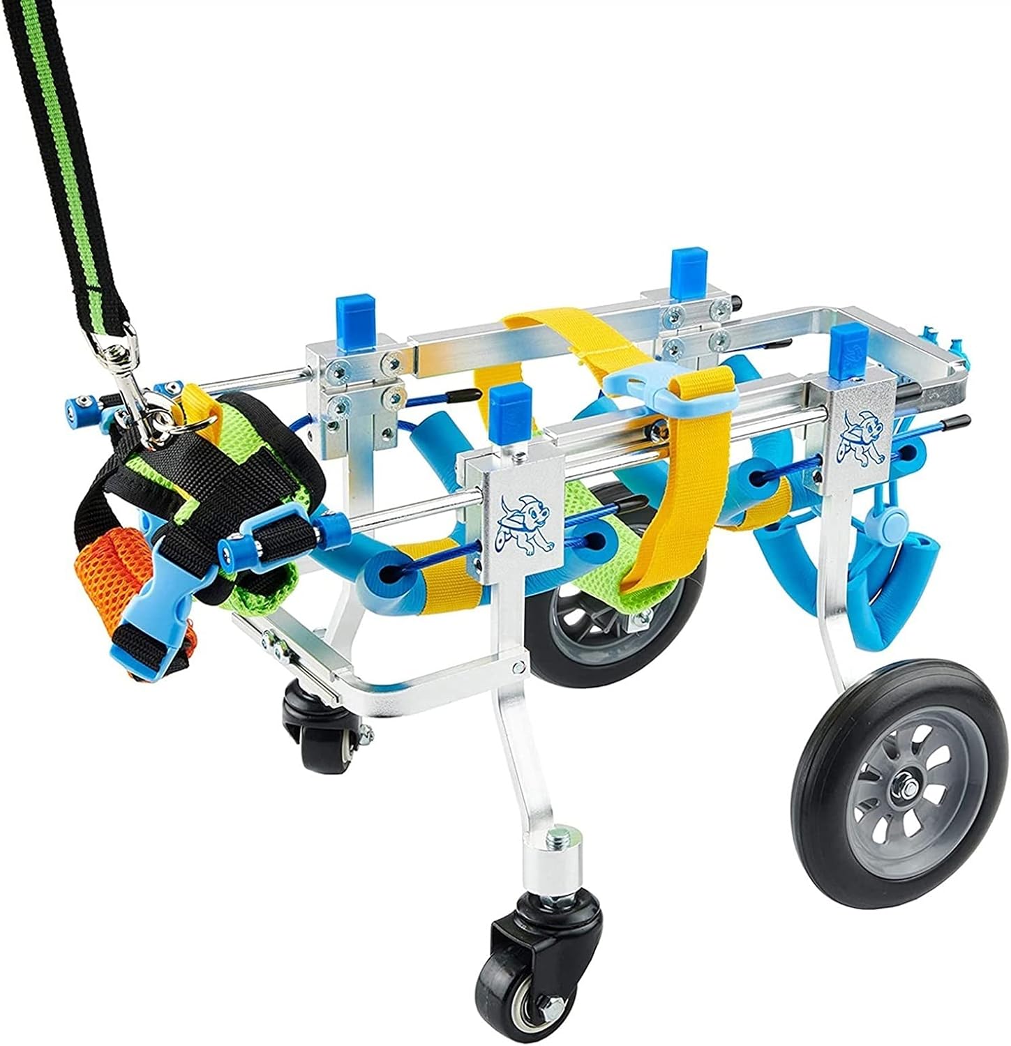 Dog Wheelchair,Pet Rehabilitation Cart, Animal Exercise Wheels,for Doggie/Puppy Disabled Hind Legs Walking Light Weight, Easy Assemble(4-Wheel /2-Wheel Can Be Converted) ( Size : XXS for 3.3-6.6lbs )