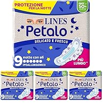 Lines Petalo Assorbenti Ultrasottile Notte, 9 Pezzi (Confezione da 4)