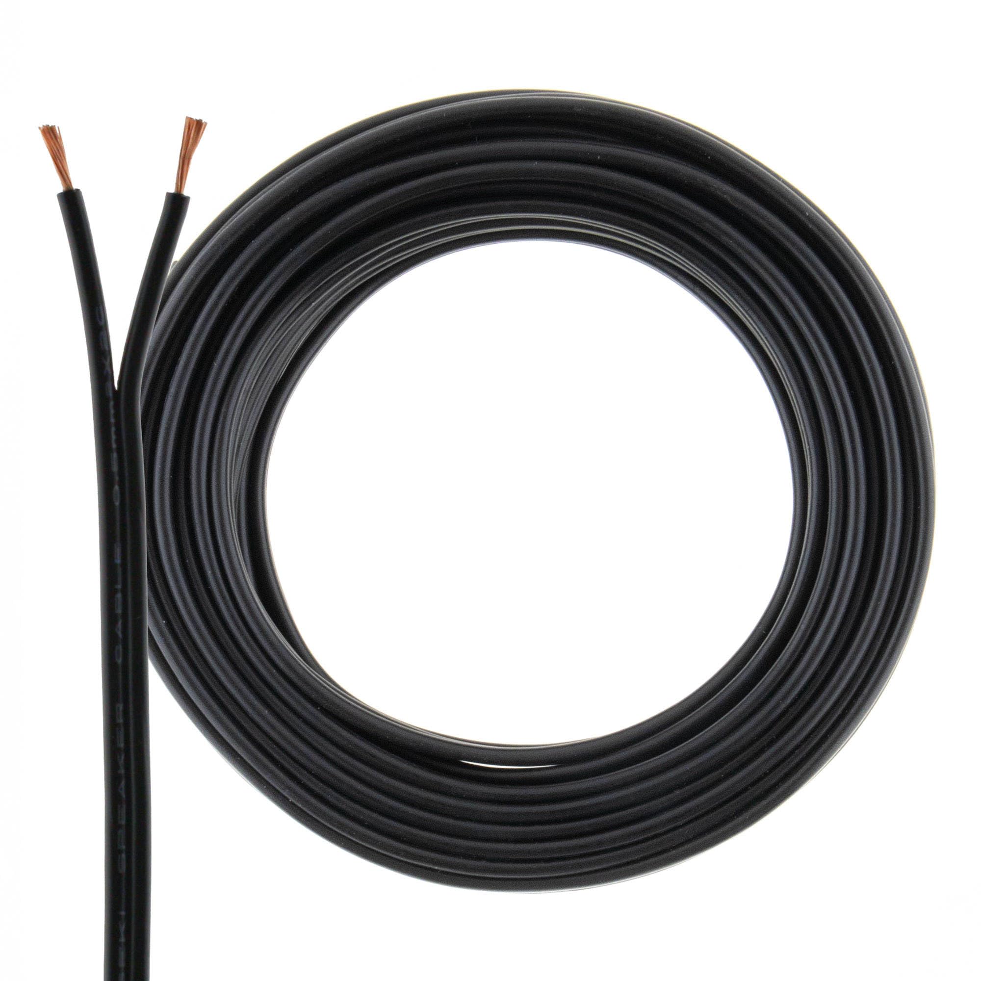 SeKi Speaker Cable Black 2 x 0.50 mm² - 10 Metre Ring | CCA Copper Speaker Cable for Clear Sound for HiFi, Home Cinema and Car HiFi with Polarity Marking