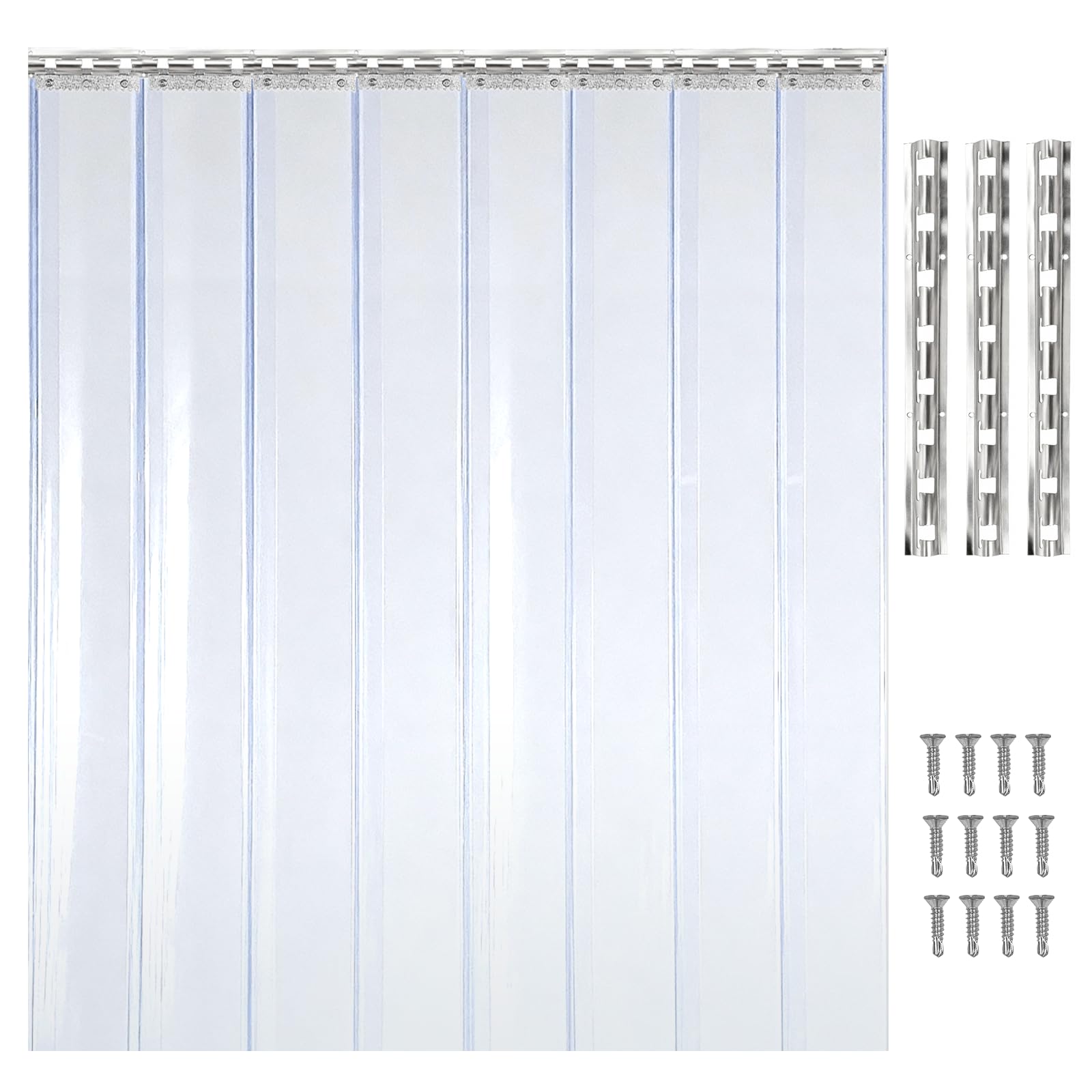 Rideau à lamelles en PVC coupe-vent et imperméable de 120 x 200 cm pour une isolation totale