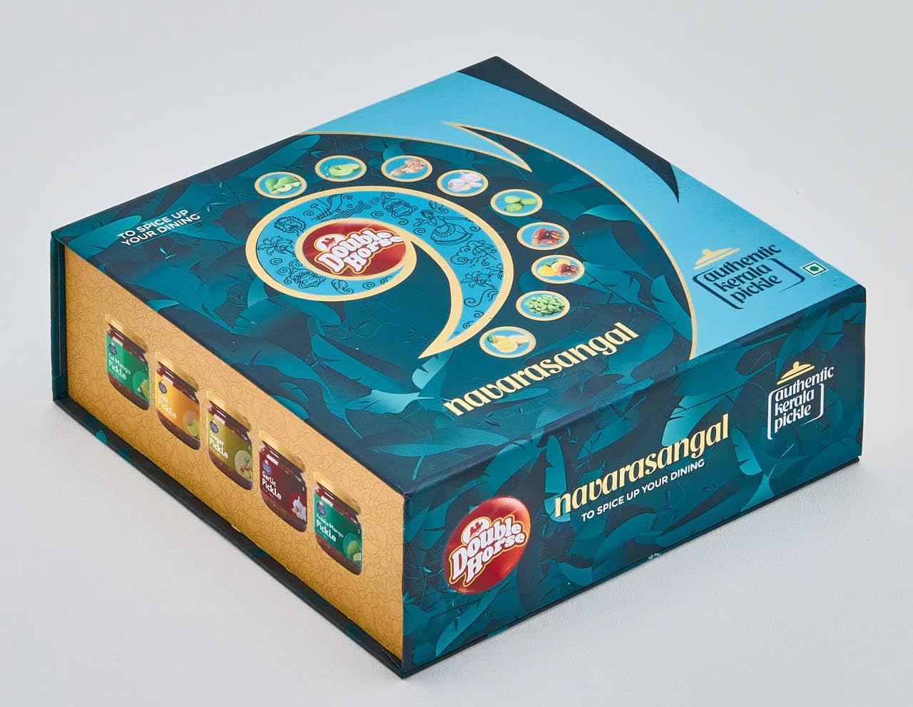 Double Horse | Navarasangal Authentic Kerala Veg Pickle | Pack of 9 Pickles 450g | Gift Box