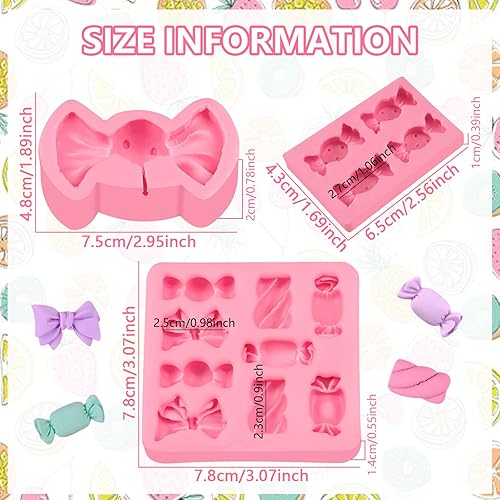 Miniatura 5 de Moldes para piruletas de caramelo, 3 unidades, moldes de silicona para decoración de pasteles en forma de caramelo, para bricolaje, mousse de