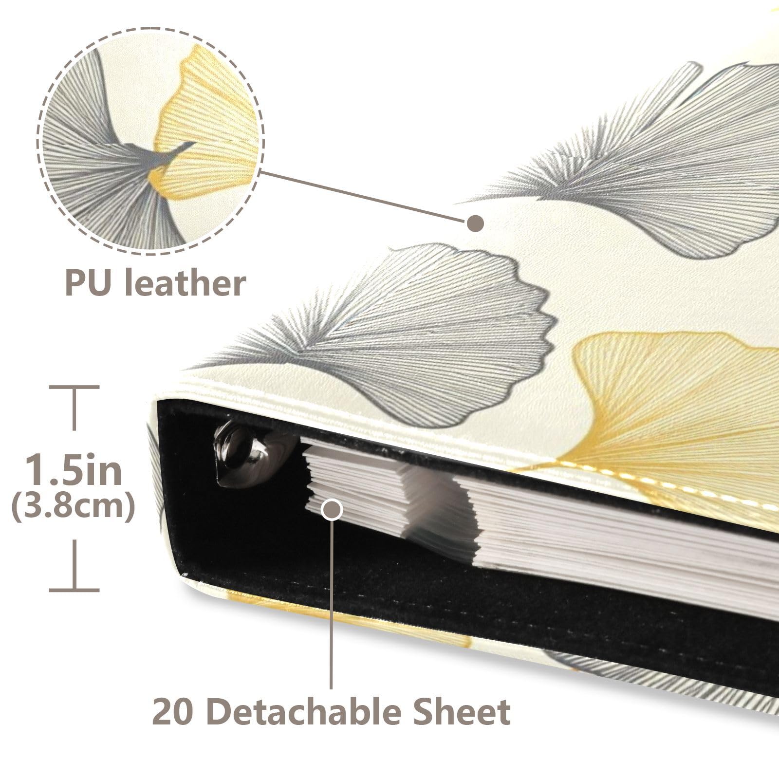 Neutralny album fotograficzny Ginkgo Botanical PU Leather Cover